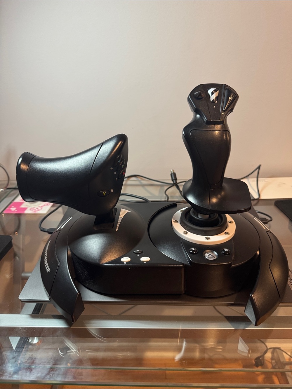 Ergonomic Black Flight Control Joystick & Throttle Set